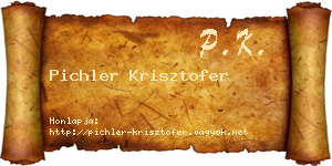 Pichler Krisztofer névjegykártya